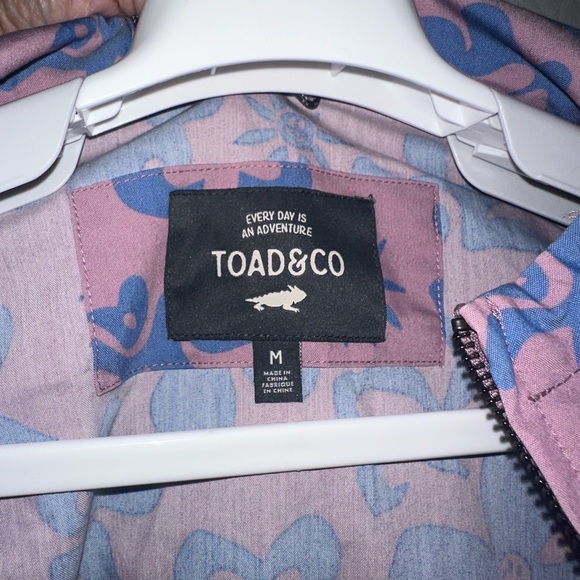 Toad & Co Oversized Pink/Purple and Blue Patterned Anorak Unisex Jacket Medium - Picture 9 of 9